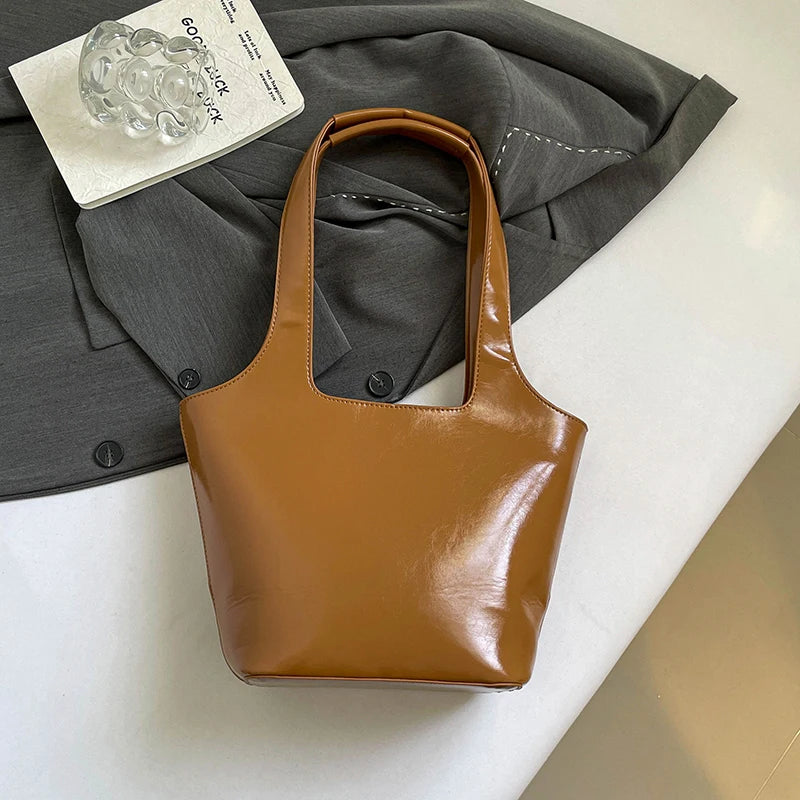 Red Wedding Purse Fashion Handbag Clutch Women Korean Style Solid PU Leather Shoulder Bag Designer Bucket Tote Lady Commute Bag