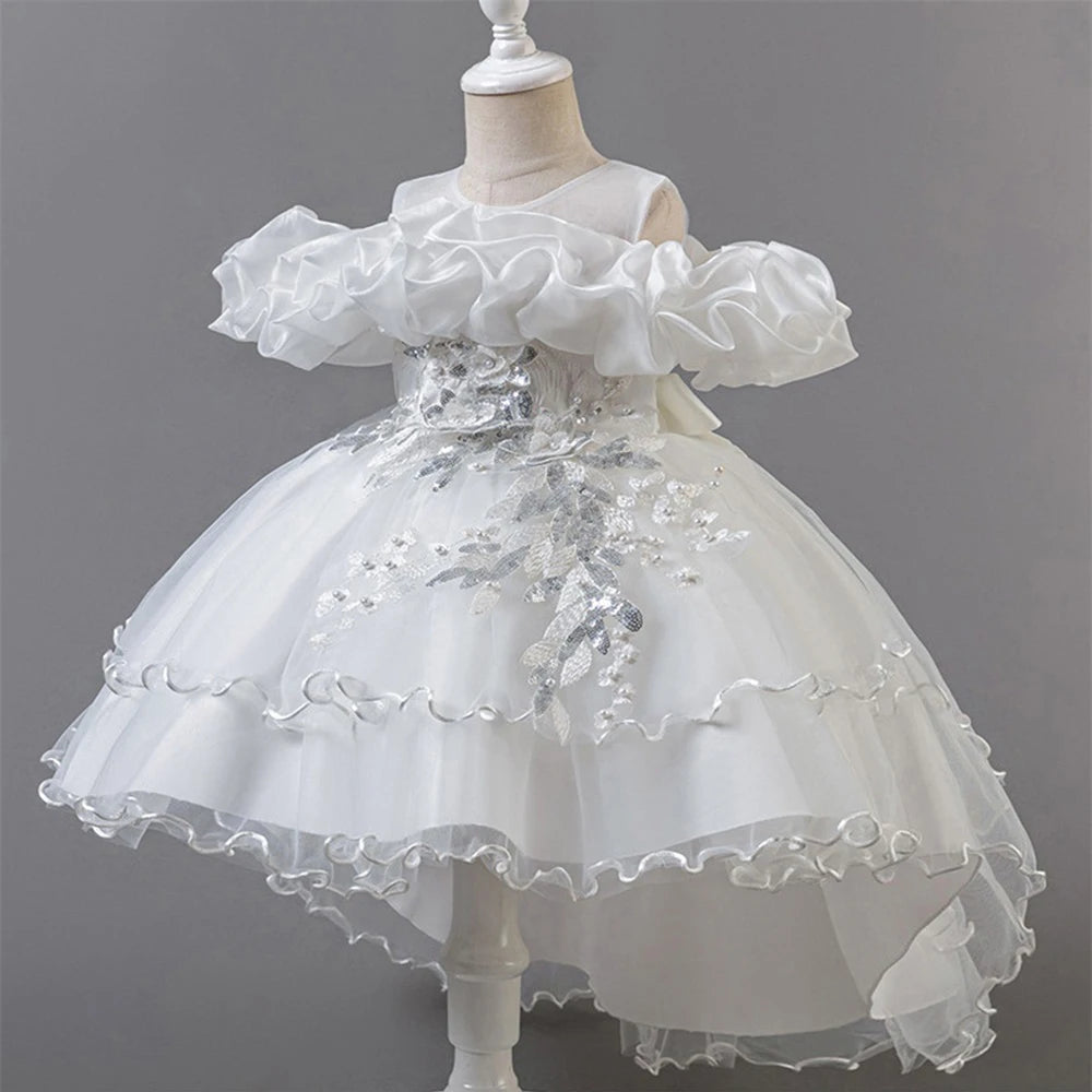 Tulle Bow Flower Bridesmaid Dress