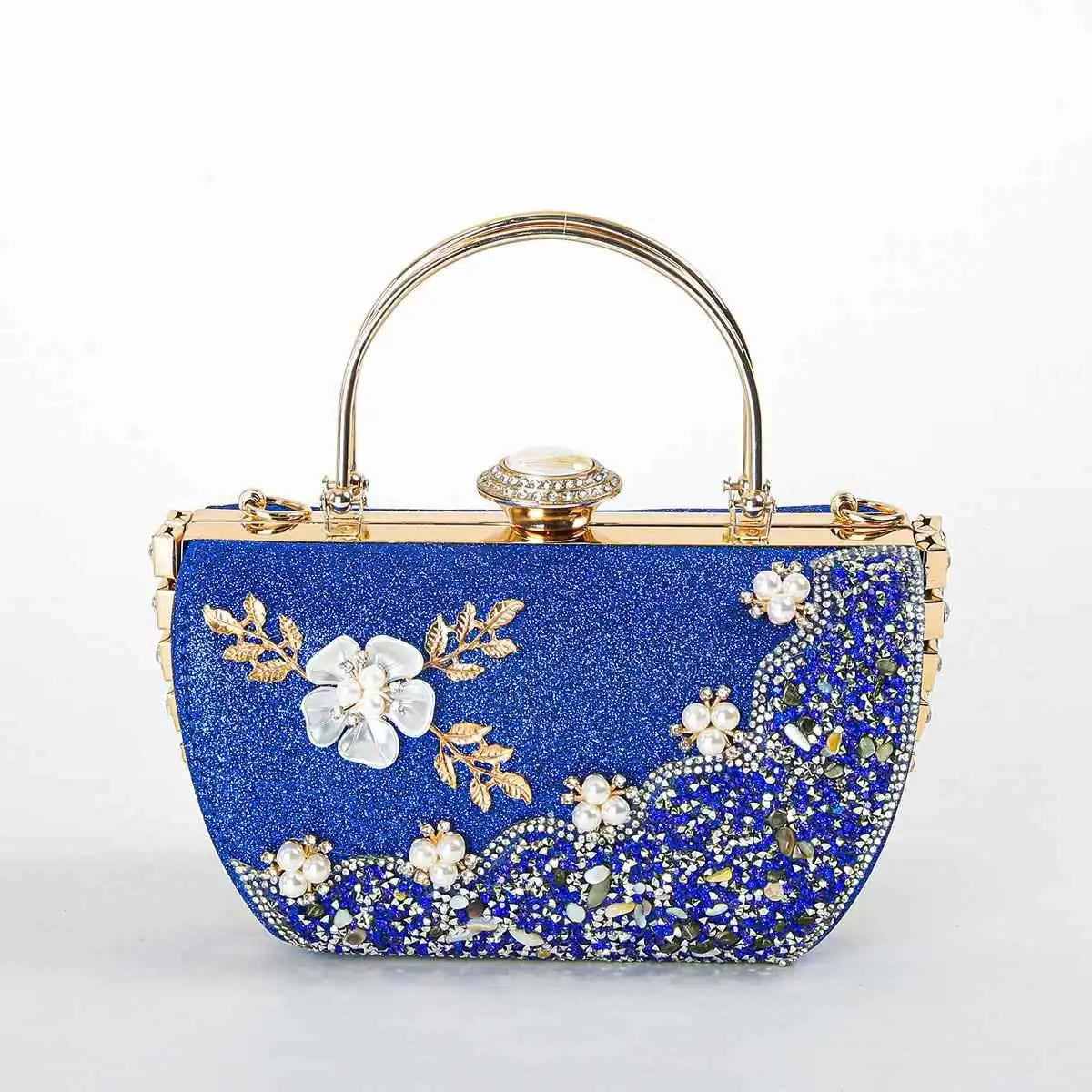 2024 New Arrival Flower Crystal Wedding Bridal Clutch Purse Luxury Designer Women's Dinner Party Cocktail Handbags Diamond Bags