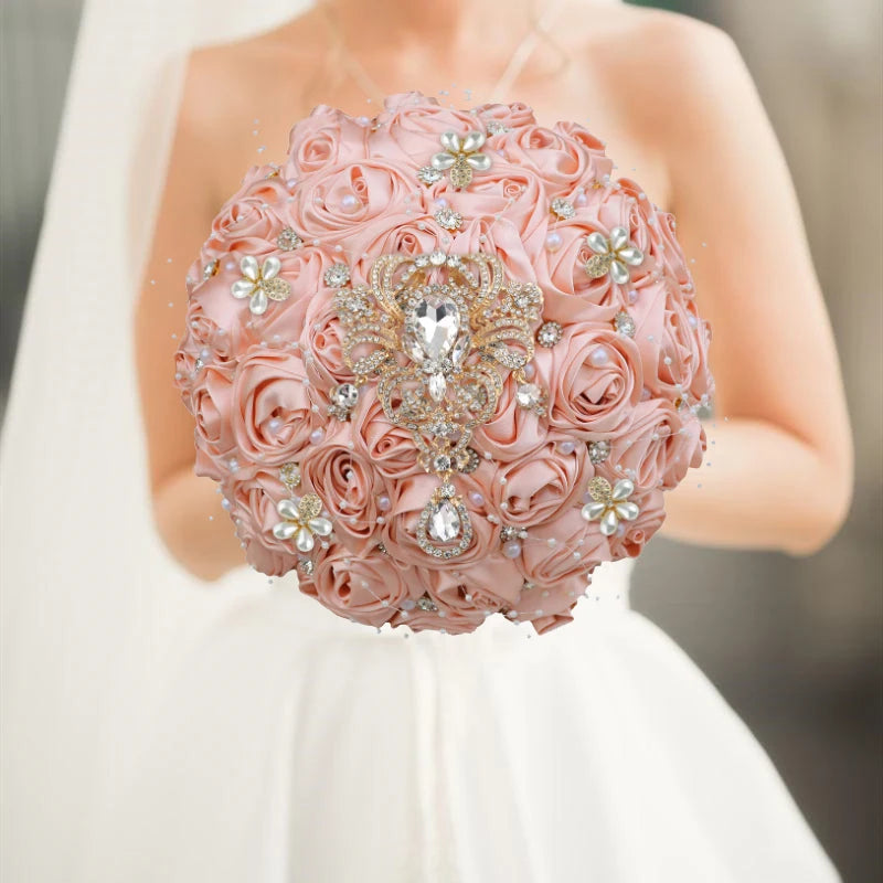 Blush Pink Bride and Bridesmaid  Bridal wedding Bouquet