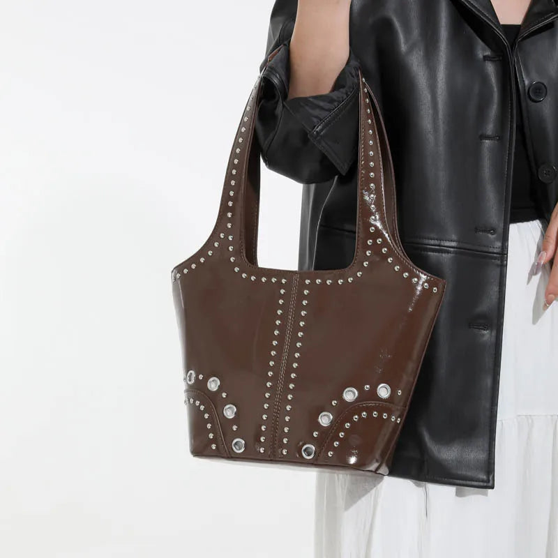 Red Wedding Purse Fashion Handbag Clutch Women Korean Style Solid PU Leather Shoulder Bag Designer Bucket Tote Lady Commute Bag