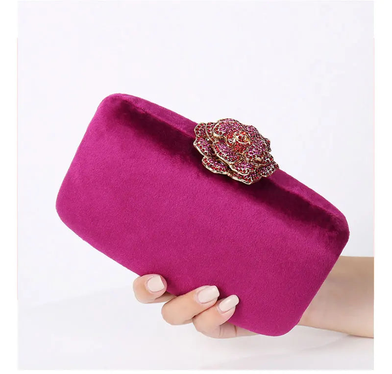 Fuzzy Tote Bag Bridal Party Clutch For Women Luxury Yellow Handbags Wedding Flannel Small Designer Bags Diamond Flower Purses
