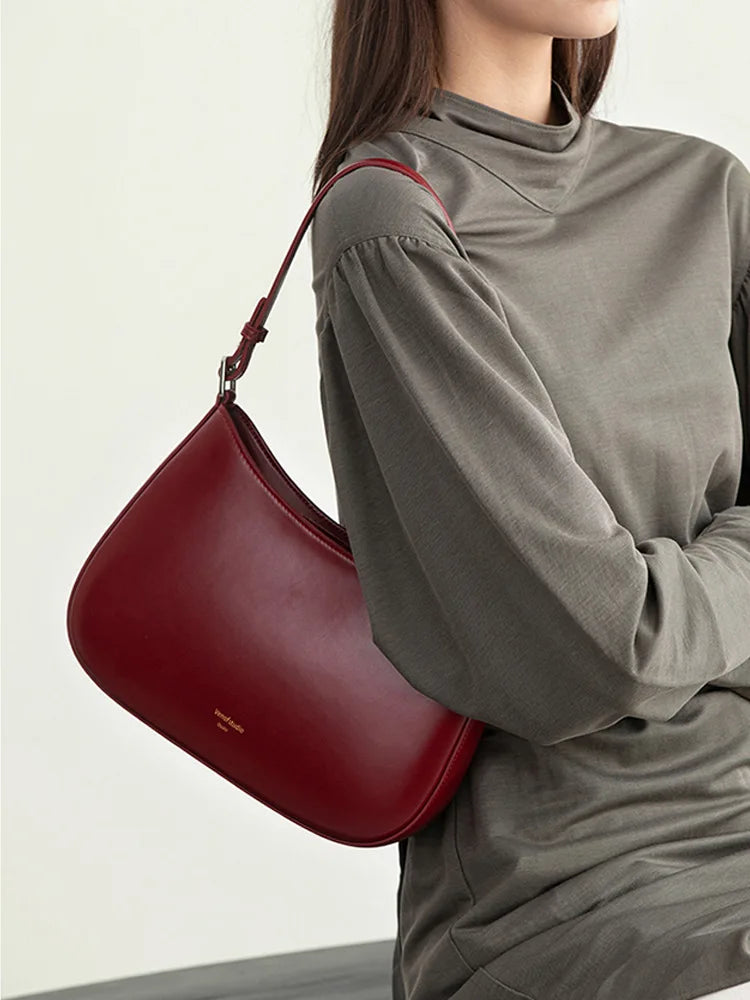 Women Red Baguette Bag Underarm Shoulder Purse Chic Bridal Handbag Designer Style