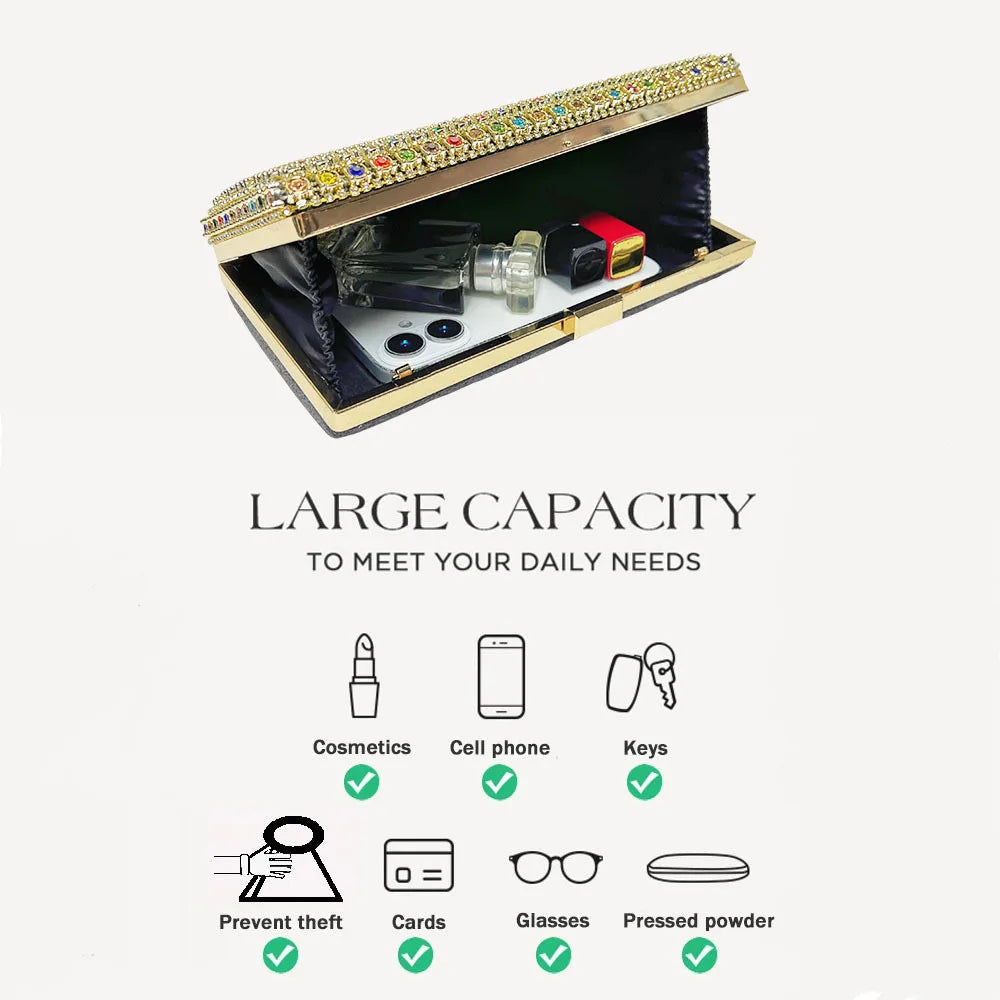 women's clutch exquisite fashion dinner  celebrity rhinestone chain portable women's crossbody women's bag