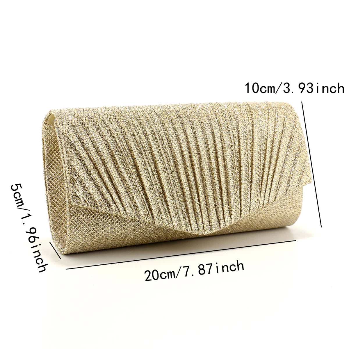 Ruched Sequined Envelope Clutch