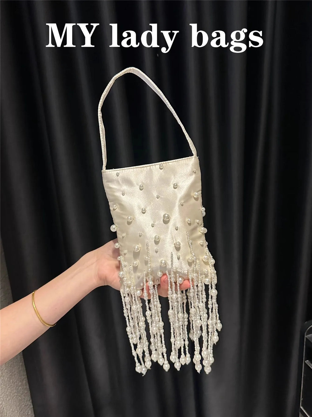 Pearl Beading Tassel Clutch Purse Wedding Party Exquisite Banquet Bag Beads Beaded Women Handbag Luxury Fashion Evening Bag