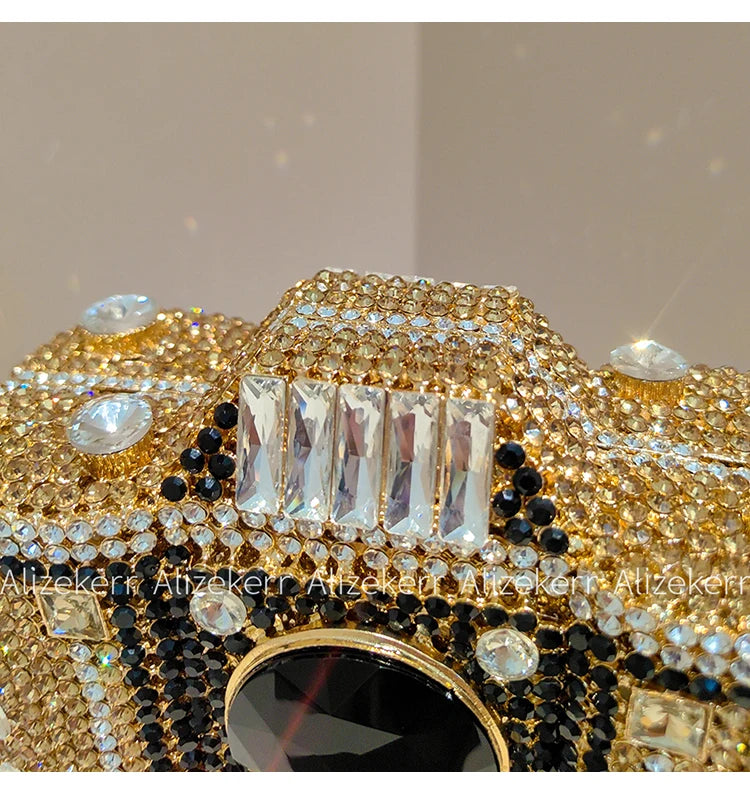 Camera-Shaped Diamond Evening Clutch