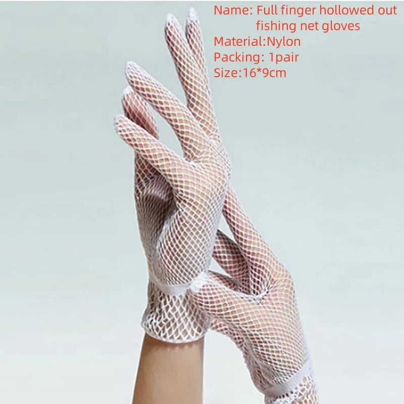Sexy Transparentes Black White Mesh Tulle Glove Spring Summer Thin Short Glove Party Dancing Dress Wedding Glove Lolita New