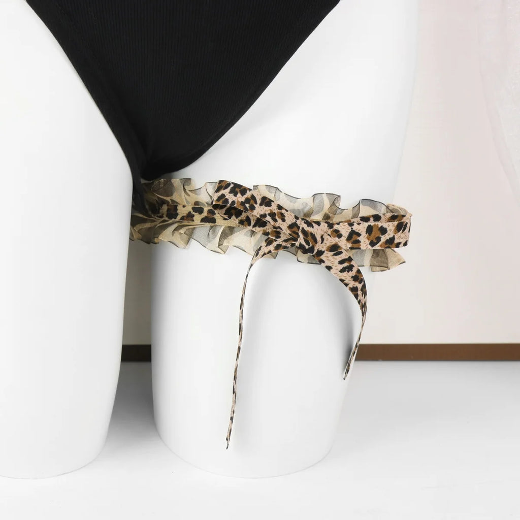 Animal print garter for your wedding brown silver black tossing garter leopard garter hen party garter bridal gift gothic style