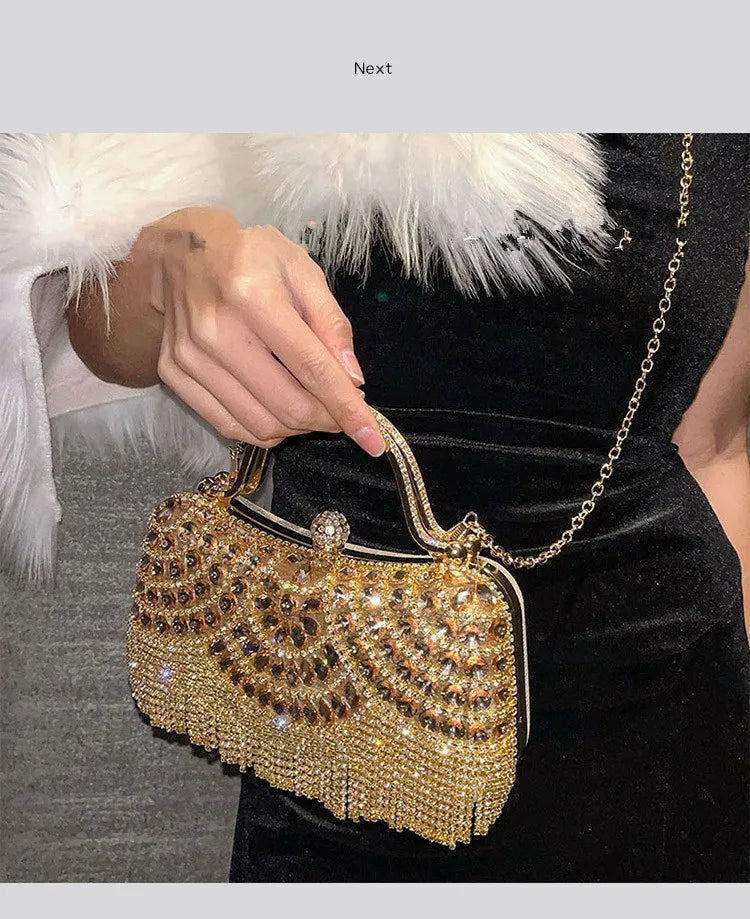 Golden Tassel Bridal Clutch