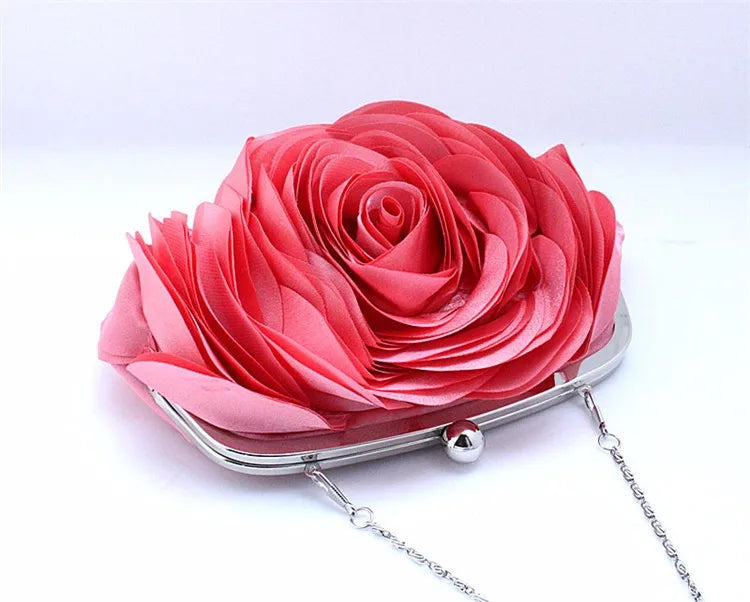 Fashion Flower Clutch Bag Women Wedding Handbag Bridal Clutch Purse Evening Dress Clutches Party Wallet Shoulder Chain Bag