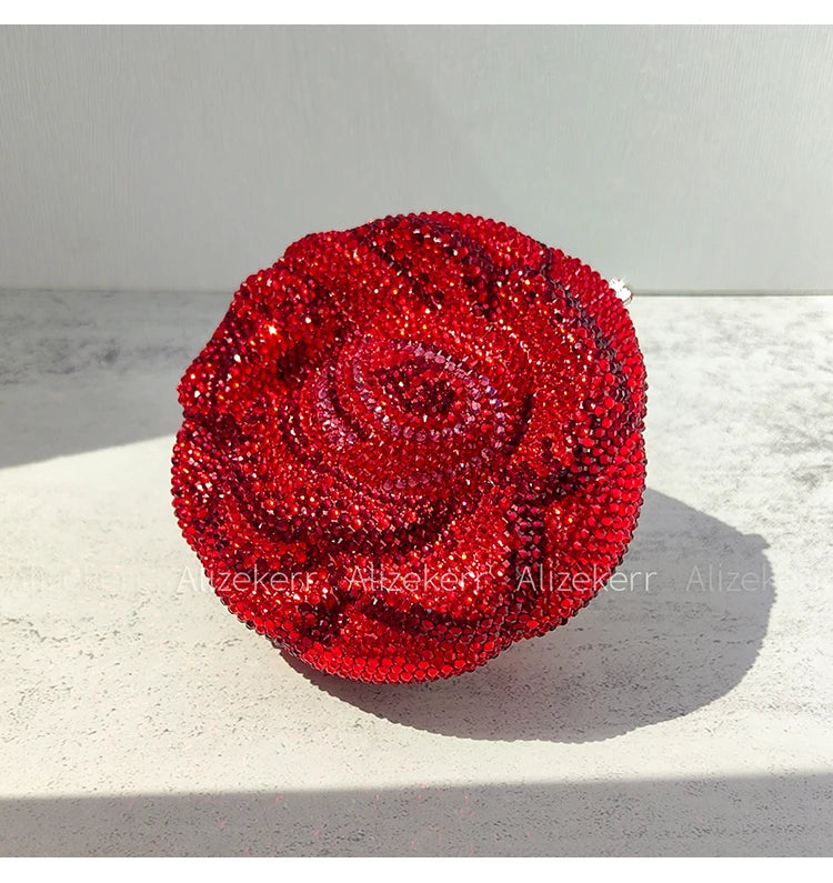 Rose-Shaped Flower Evening Clutch