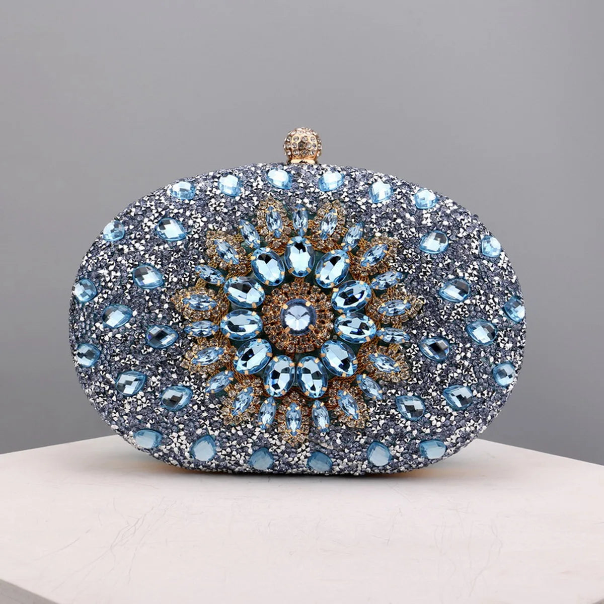 Flower Rhinestone Evening Clutch