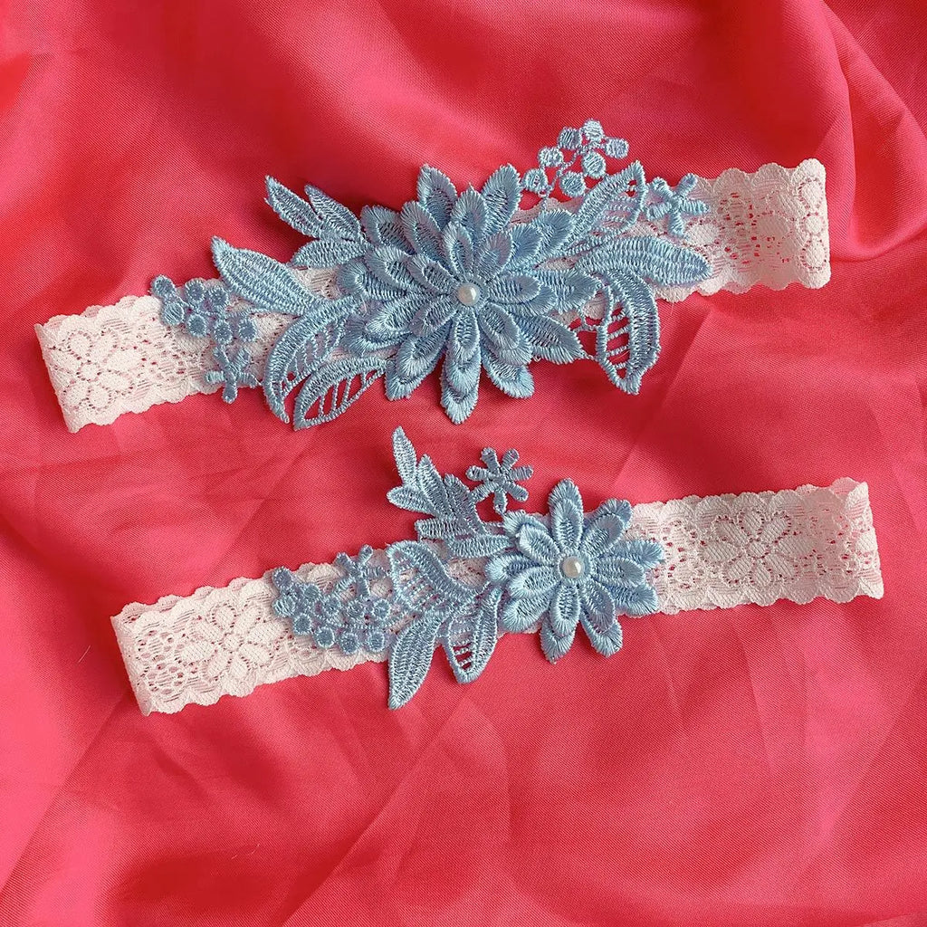 Lace Flower Thigh Ring Pearls Wedding Garter Belt Bridal Cosplay Fashion Stocking Ring