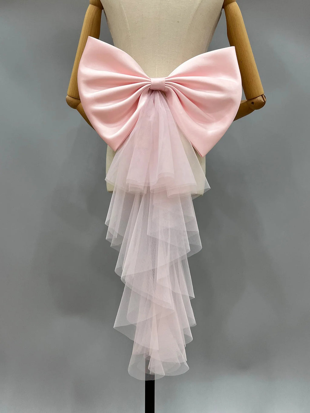 Detachable Satin & Tulle Bow Bridal Belt