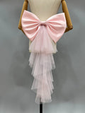 Detachable Satin & Tulle Bow Bridal Belt