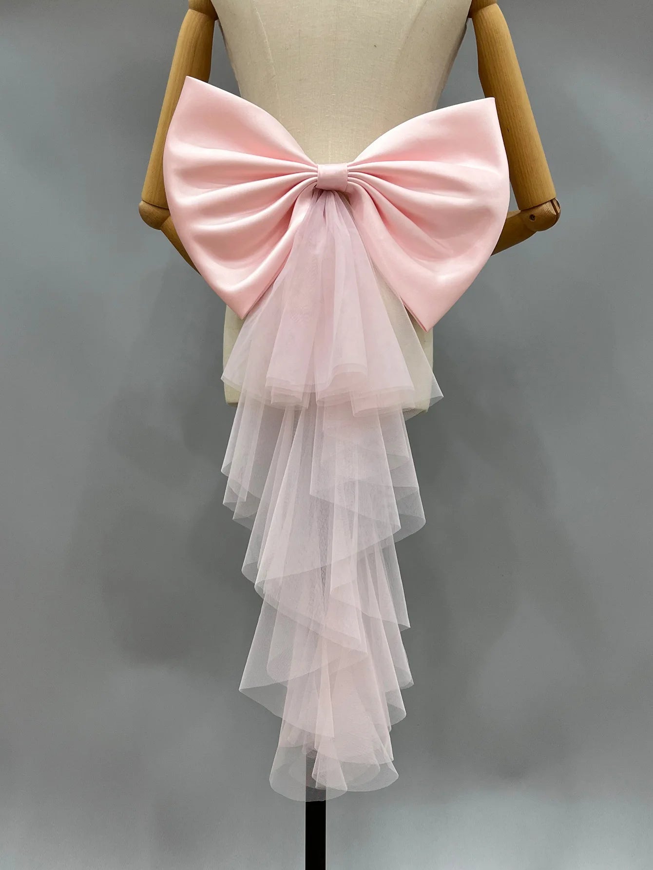 Detachable Satin & Tulle Bow Bridal Belt