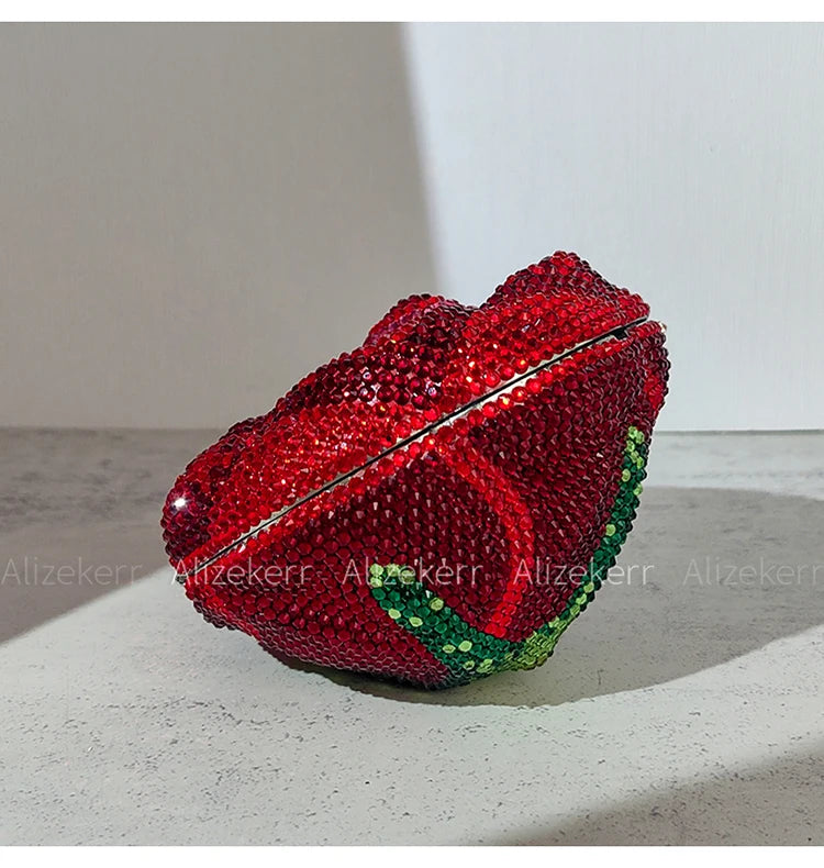 Rose-Shaped Flower Evening Clutch