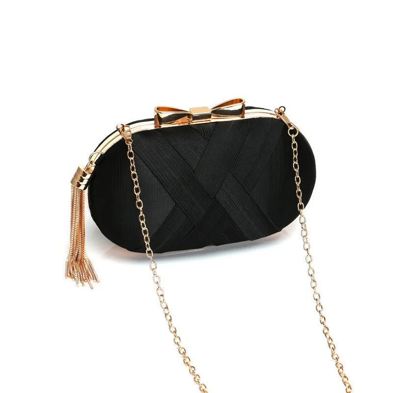 Clutch Bag for Women Elegant Tassel Lightweight Sparkling Compact for Party Wedding Evening
