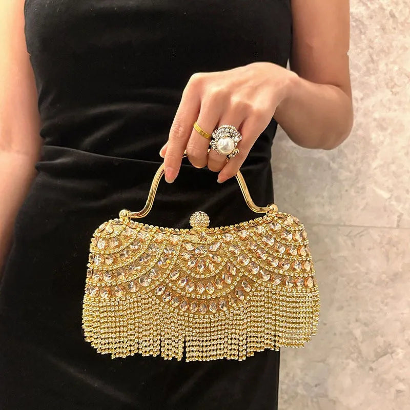 Golden Tassel Bridal Clutch