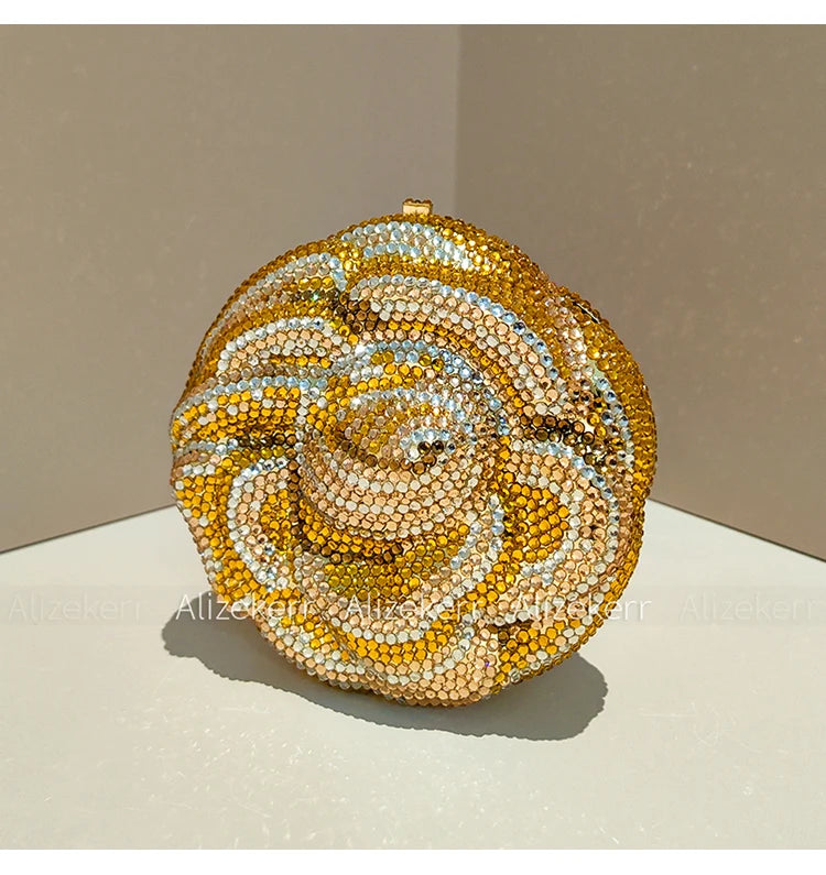 Rose-Shaped Flower Evening Clutch