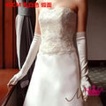 Silk Satin Bridal Gloves Over Elbow Length UV Protection Wedding Accessory Womens Stretch Elastic White Black