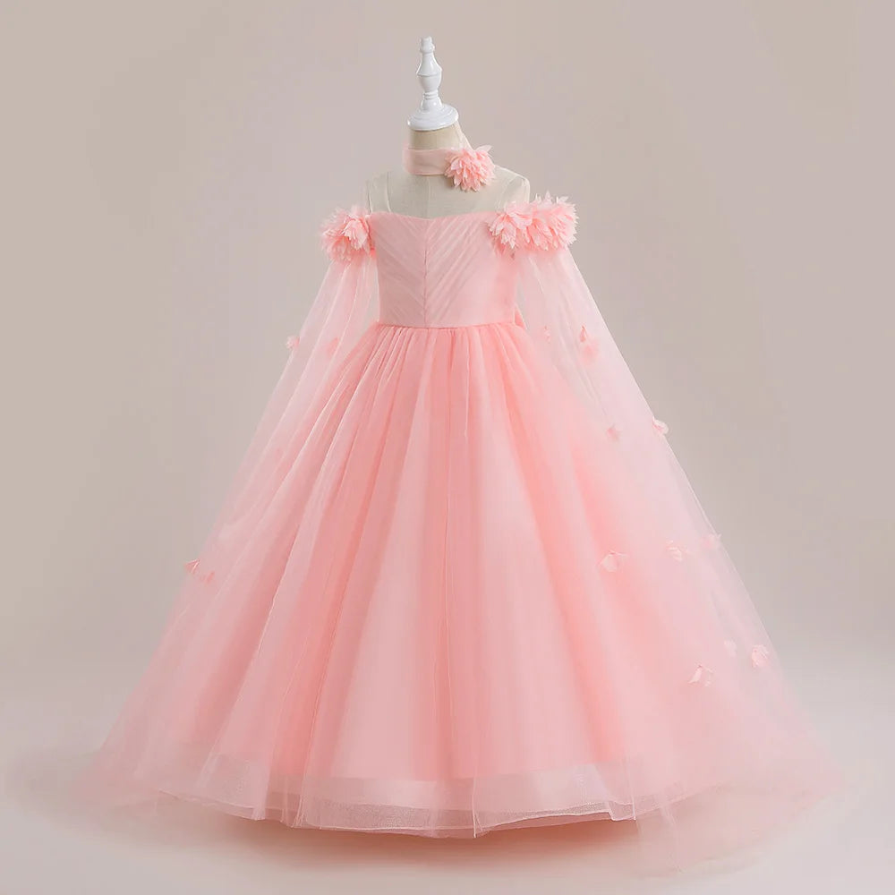 Off-Shoulder Tulle Junior Bridesmaid Dress