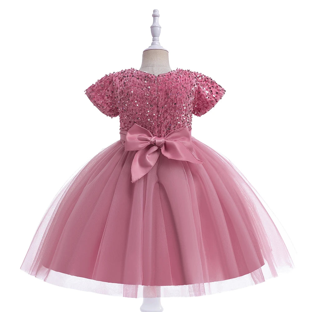 Sequin Bow Party Dress for Girls