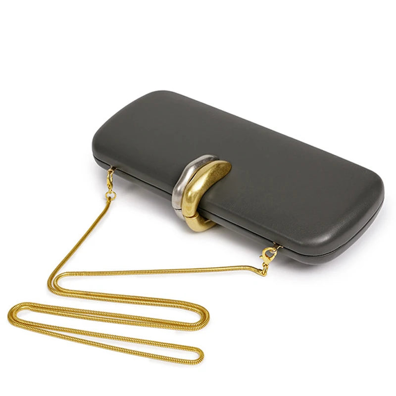 Box Rigid Metal Detail Clutch