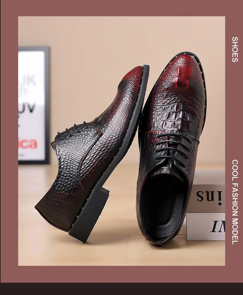 Men's Dress Shoes Business Formal Leather Lace Up All Season Comfortable Wedding Shoes Classic Business Casual Durable Footwear