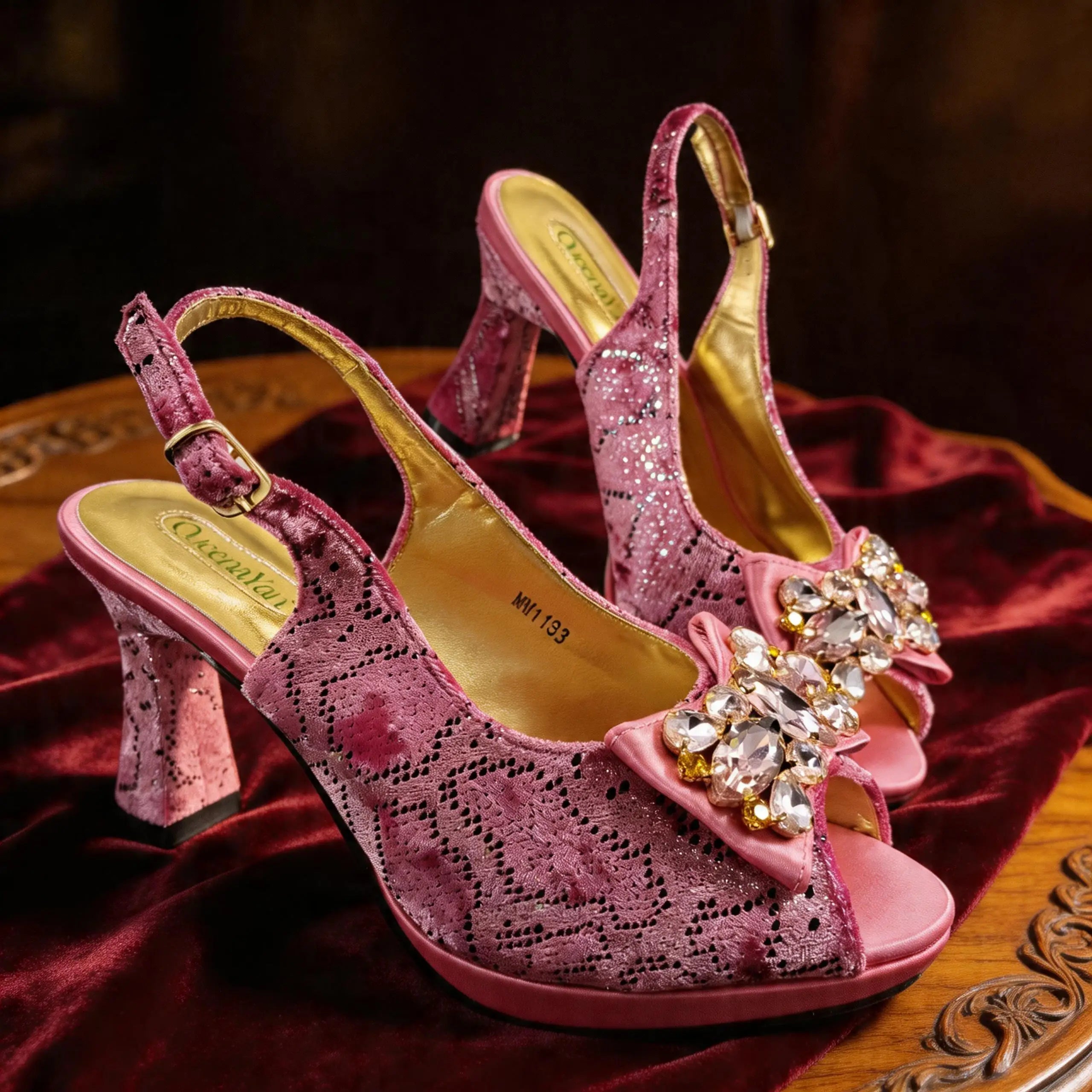 New Designer Bigger Size Shoes and Bags Set for Women 2026 Italian Wedding Shoe for Bride Ladies High Heel Shoes with Rhinestone