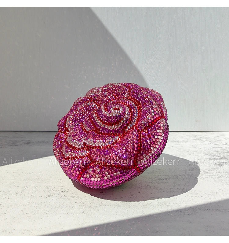 Rose-Shaped Flower Evening Clutch