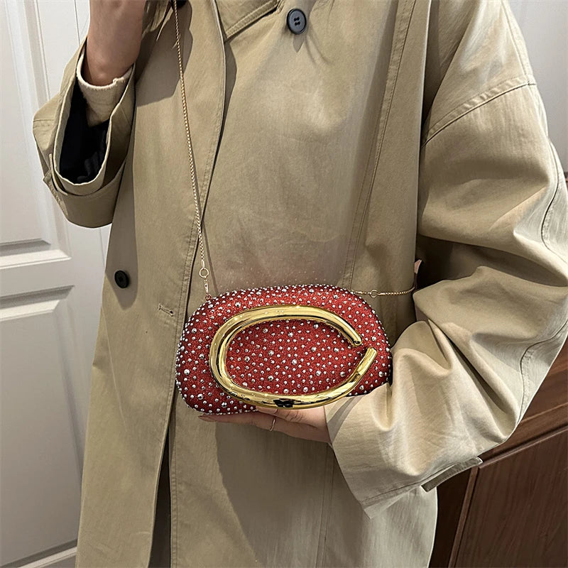 Red Wedding Evening Clutch Bag For Women Luxury Silver Gold Fashinon Party Purse And Handbag Trend Lady Lipstick Crossbody Bag