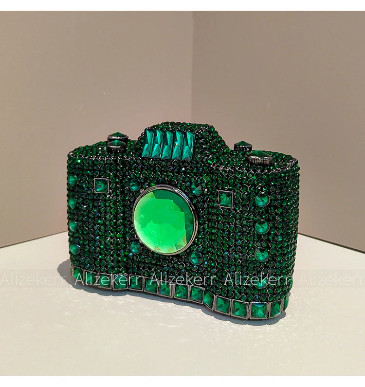 Camera-Shaped Diamond Evening Clutch