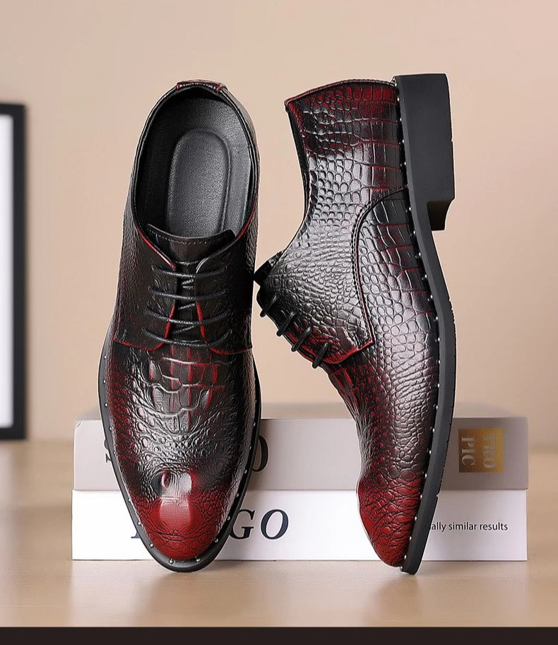 Men's Dress Shoes Business Formal Leather Lace Up All Season Comfortable Wedding Shoes Classic Business Casual Durable Footwear