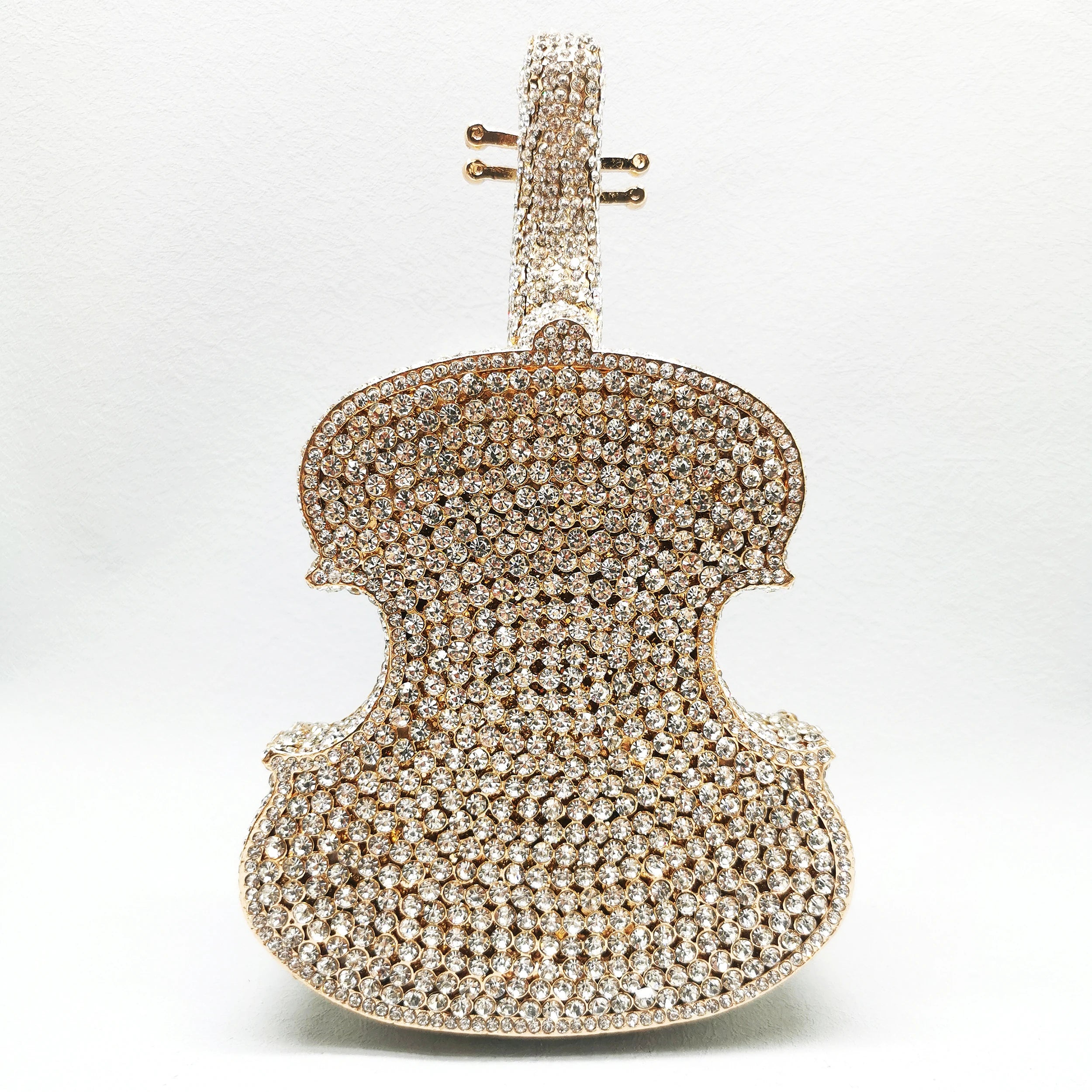 XIYUAN Women AB Silver Gold Blue Green Pink Champagne Red Grey Diamond Handbag Wedding Party Guitar Crystal Bridal Purse Bag
