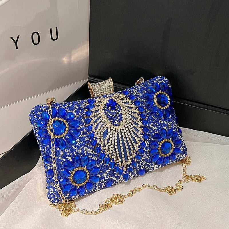 Rhinestone Gemstone Crossbody Clutch