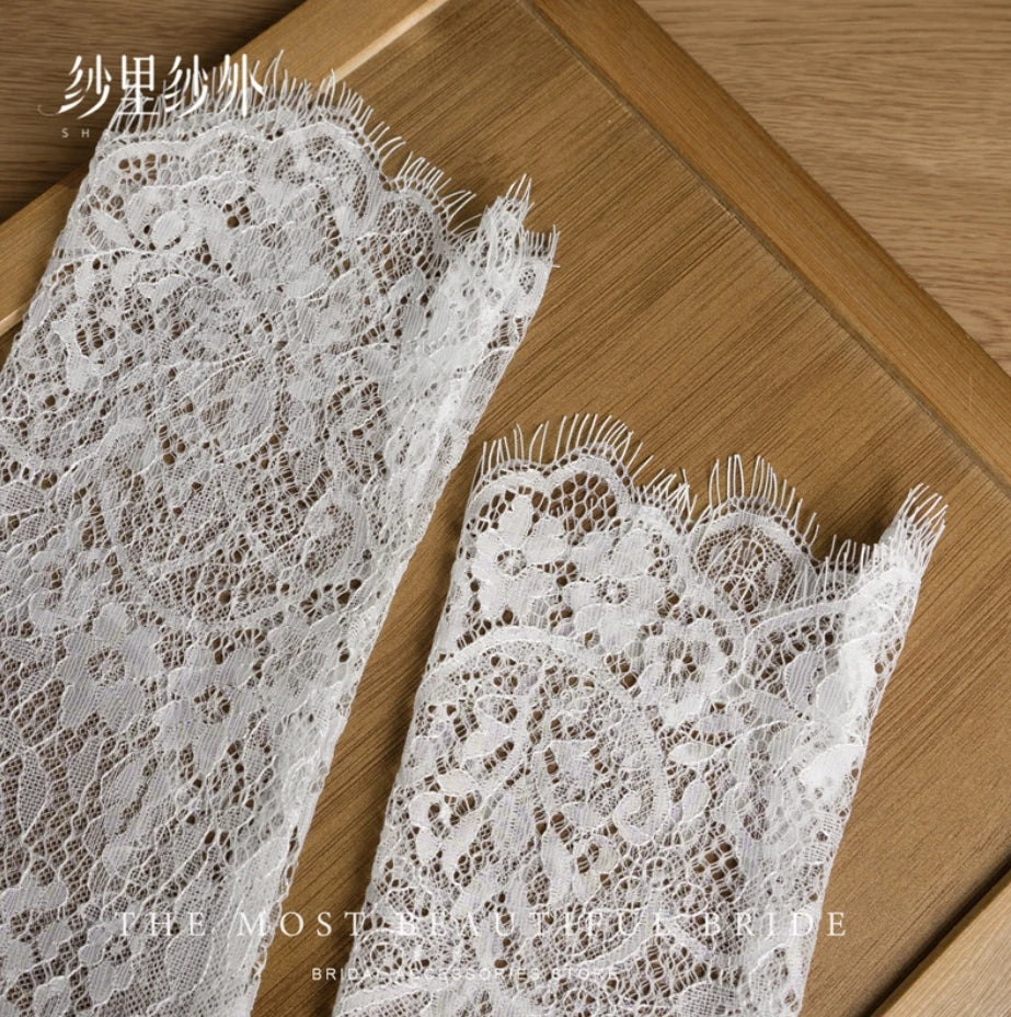 Lace Bridal Gloves Wedding Accessories Fingerless White Elbow Covers Arms Long Sleeves Gloves For Women Bachelorette Party Bride