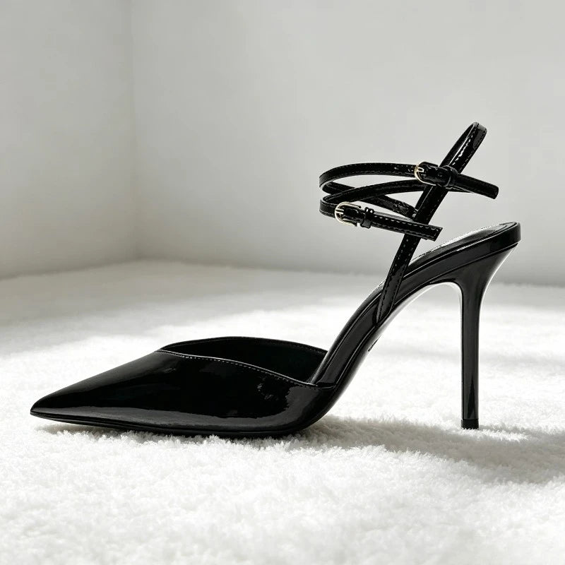 Luxury Designer Brand Heels For Women Sexy Pointed Toe Naked Strap Design Heeled Sandals Elegant Wedding Bridal Shoe Party Shoes