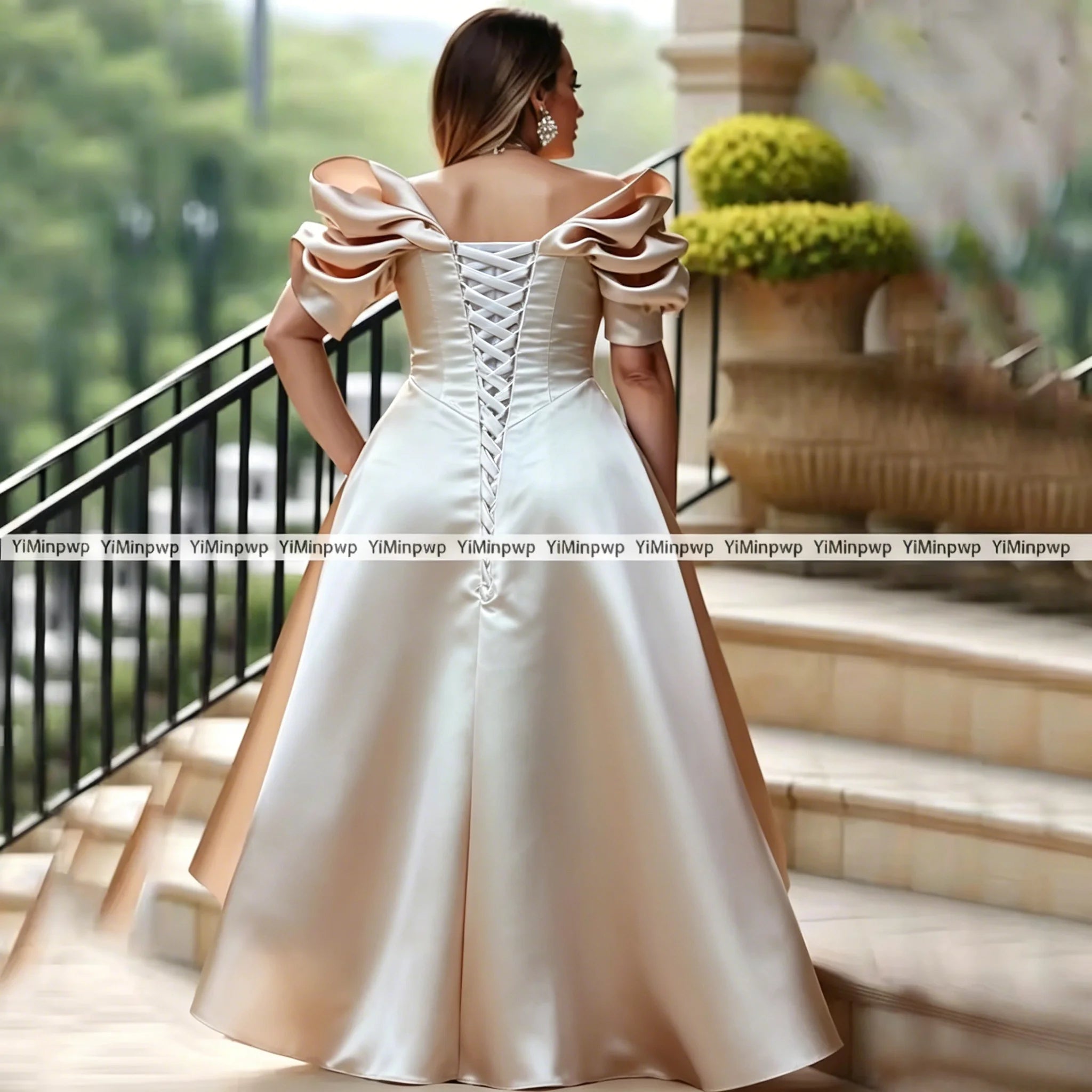 Satin Mother of the Bride Dresses Overskirt Off Shoulder Floor Length Wedding Guest Evening Party Anniversary Dress Customized