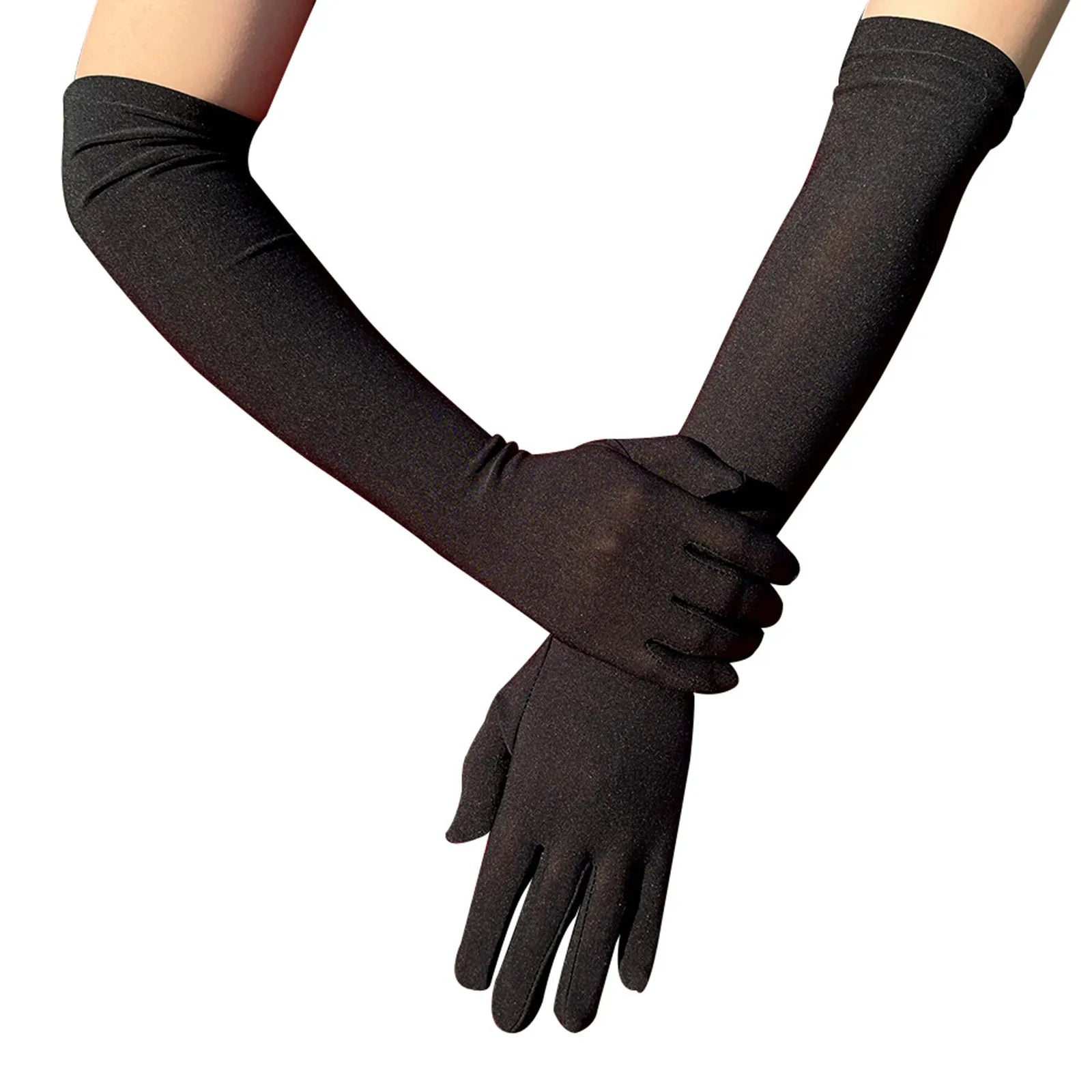 1/3/6 Pair Bridal Long Gloves Milk Silk Elastic Satin Dance Glove Elegant Wedding Festival Party Breathable Sunscreen Mittens