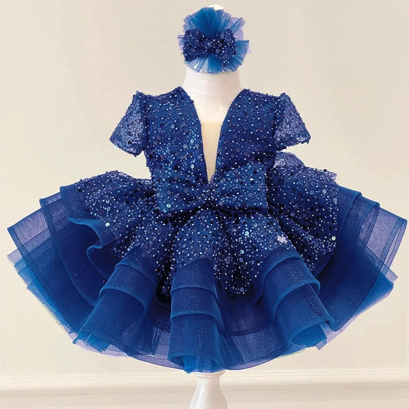 Sequined Ball Gown Flower Girl Dress