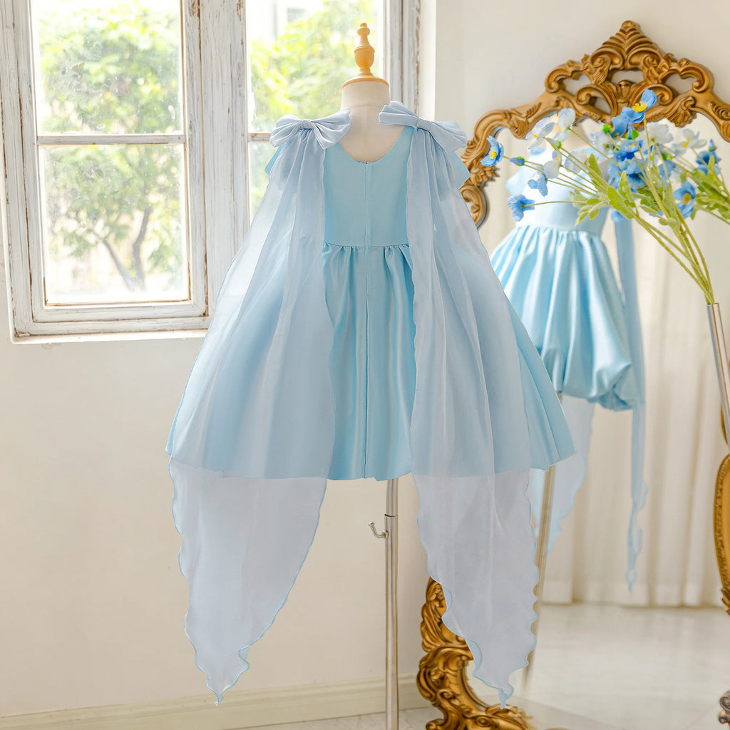 Elegant Bridesmaids Party Girl Dress Flower Wedding Birthday Baptism Princess Prom Dress Girl First Communion Graduation Costume