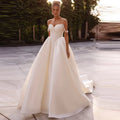 Beaded Satin Ball Gown Wedding Dress