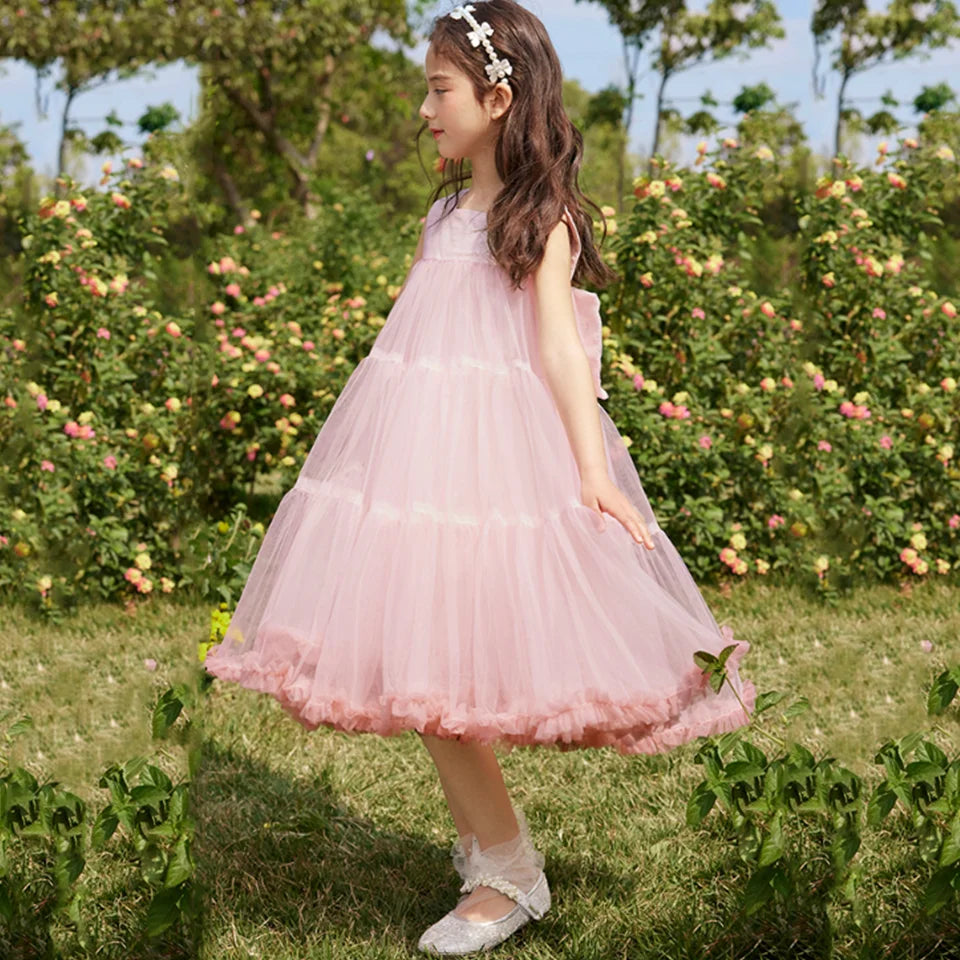 Customized Dress Flower Girl Dress For Wedding  Appliques Fairy Dress Ball Gown Girl Princess Tulle Baby Simple Dress 2025