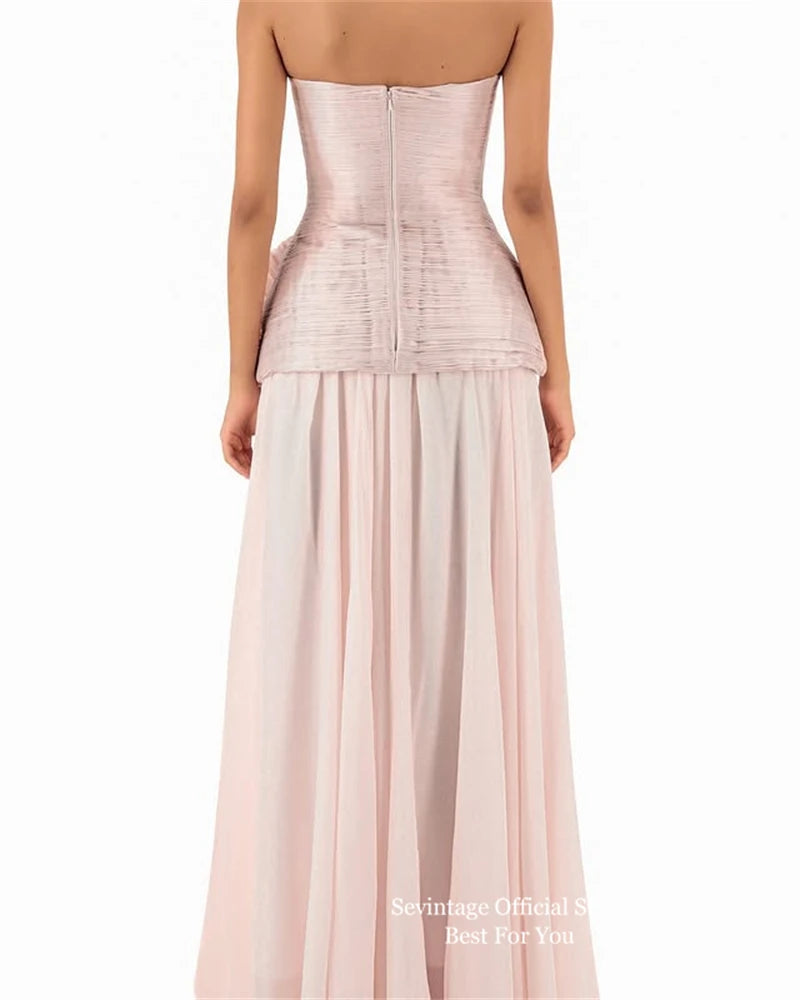 3D Flower Chiffon Evening & Prom Dress with Side Slit