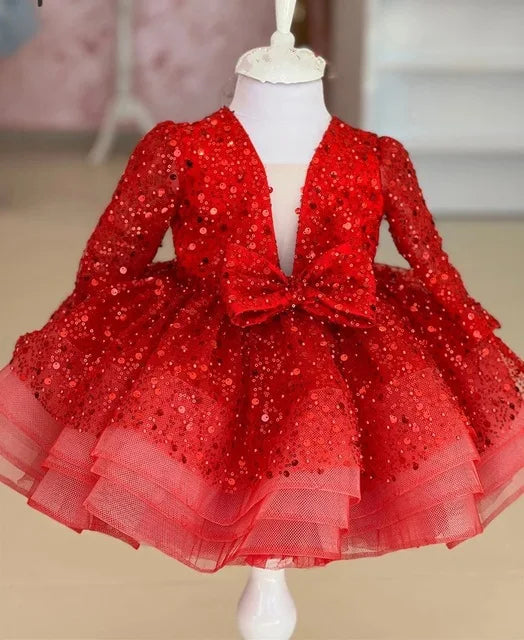 Sequined Ball Gown Flower Girl Dress
