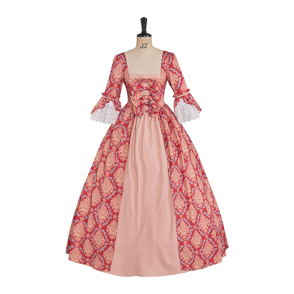 18th Century Rococo Floral Dress Victorian Royal Princess Wedding Ball Gown Marie Antoinette Baroque Gothic Lolita Walking Costu