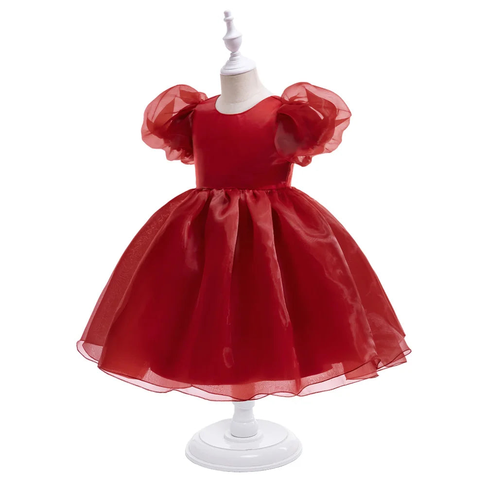 Floral Print Girls' Party Dress