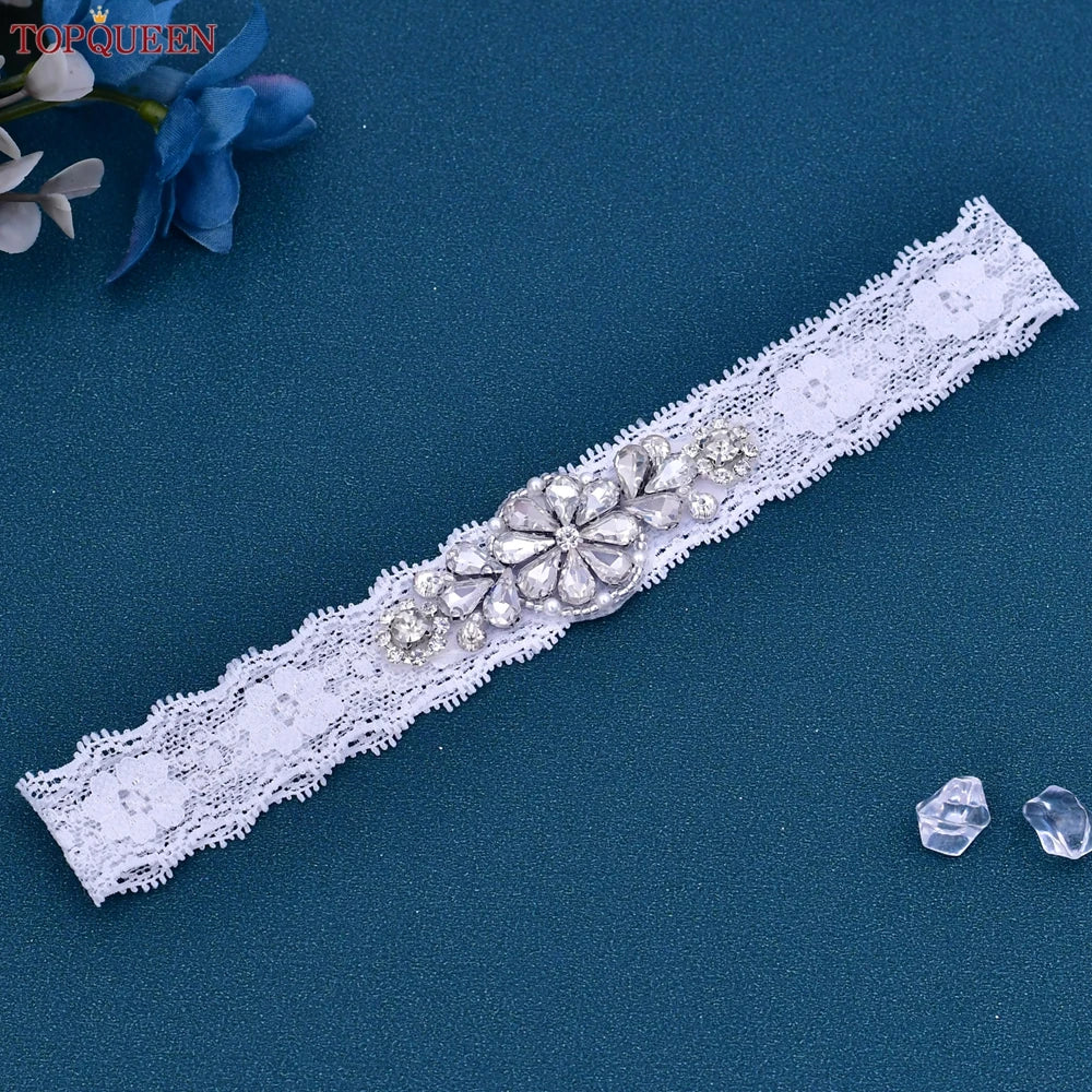 Handmade Rhinestone, Pearl, and Crystal Bridal Garter